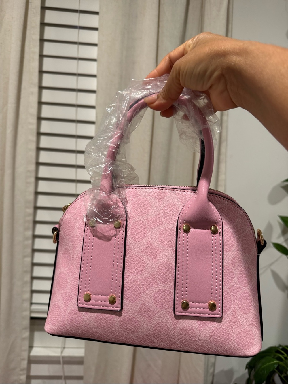 Pink Dome Satchel Handbag - Ladies Fashion Purse